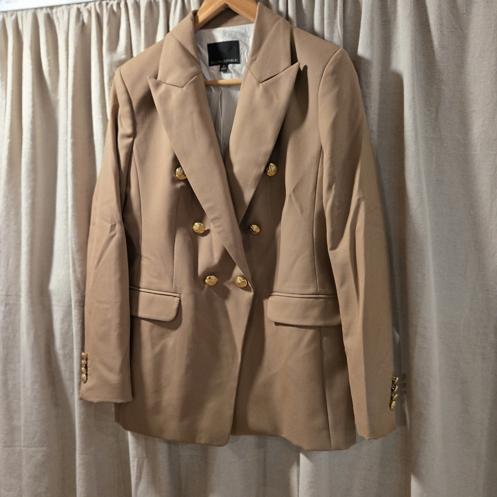 Banana Republic Camel Blazer with Gold Buttons